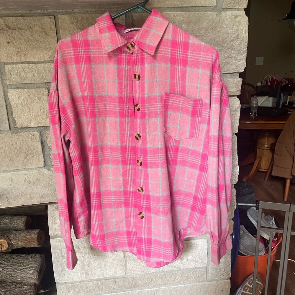 Amazon Pink Plaid Women's Flannel